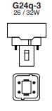 G24Q-3 Base CFL 26W/32W